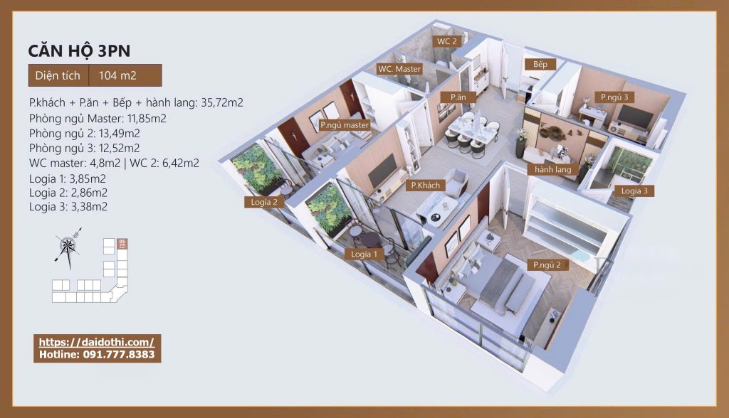 Mipec tố Hữu mặt bằng chi tiết căn hộ