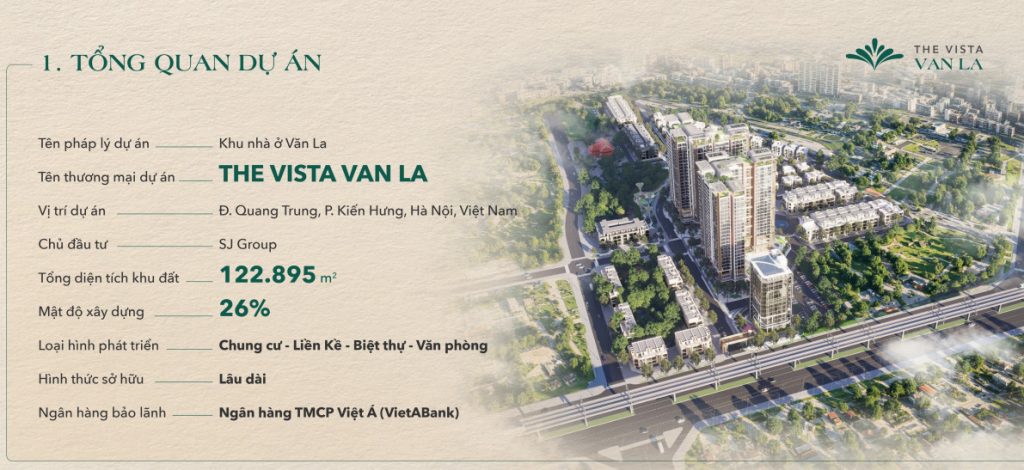 Tổng quan giá Vista Văn La 2026 – căn hộ từ 76 triệu/m², liền kề 12X triệu/m², biệt thự 25–40 tỷ
