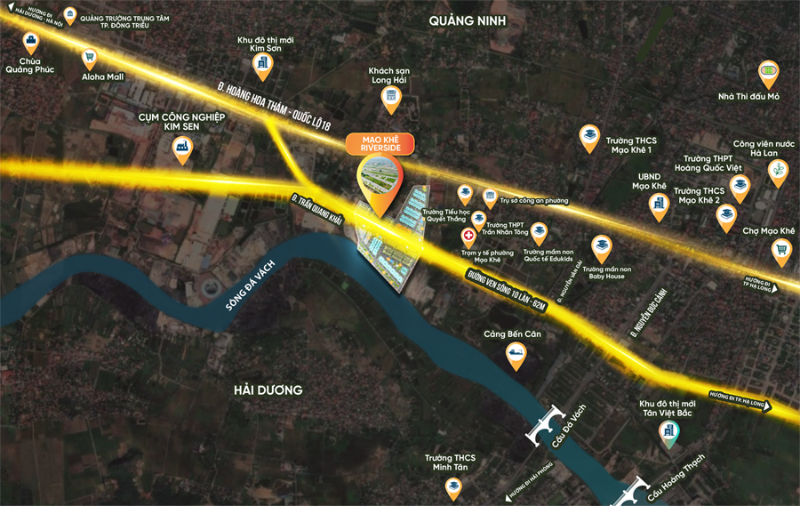 Vị trí dự án Mạo Khê Riverside tại phường Mạo Khê Quảng Ninh