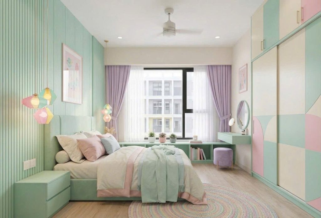 thiết kế nội thất căn họ studio phong cách hiện đại nhẹ nhàng