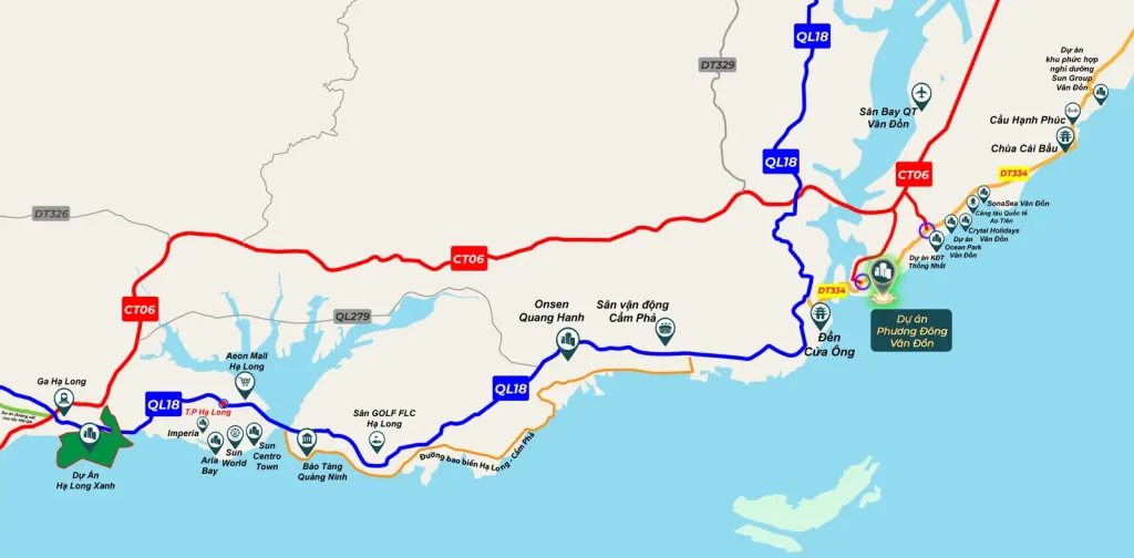 Vị trí dự án Vân Bay Phương Đông Vân Đồn