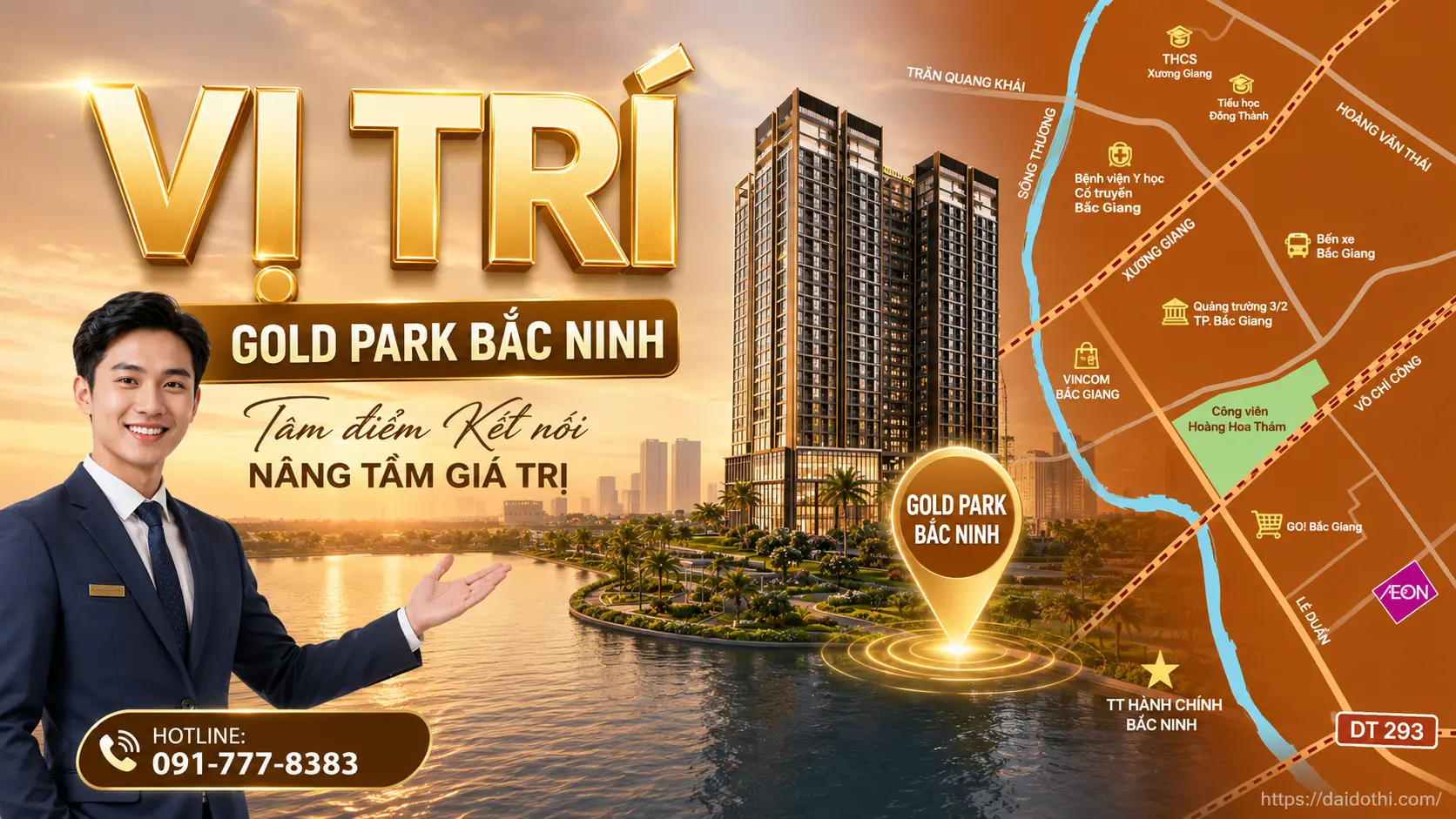 Vị trí Gold Park Bắc Ninh phường Bắc Giang