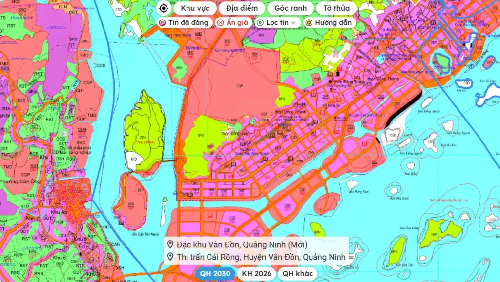 Bản đồ quy hoạch đô thị Vân Đồn Quảng Ninh đến năm 2040