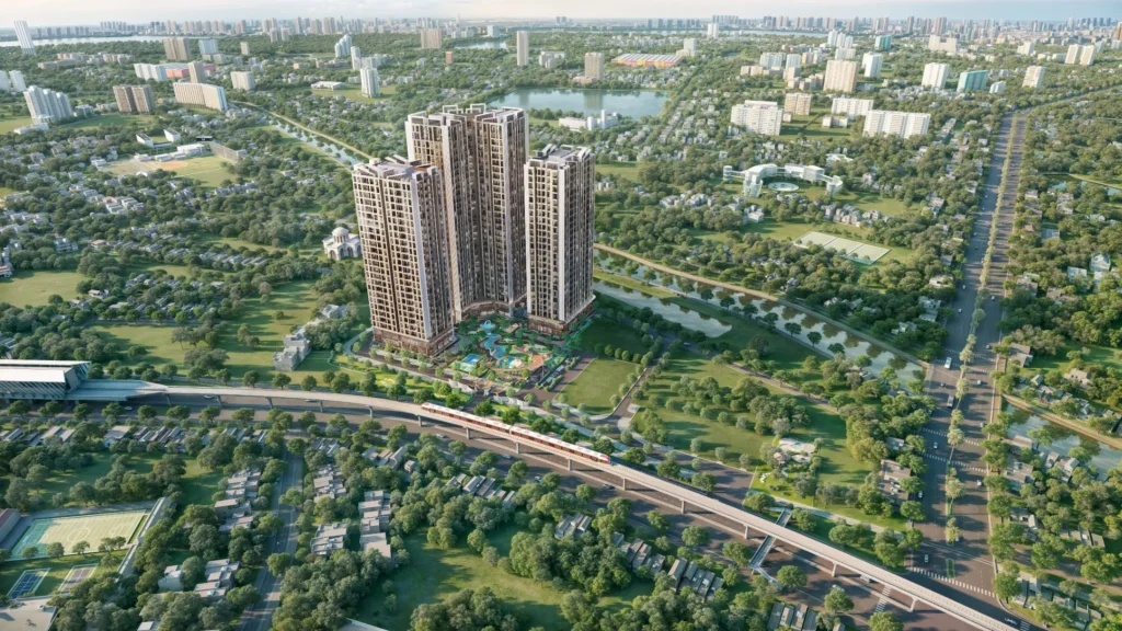 phối cảnh dự án greenera southmark nhìn từ flycam